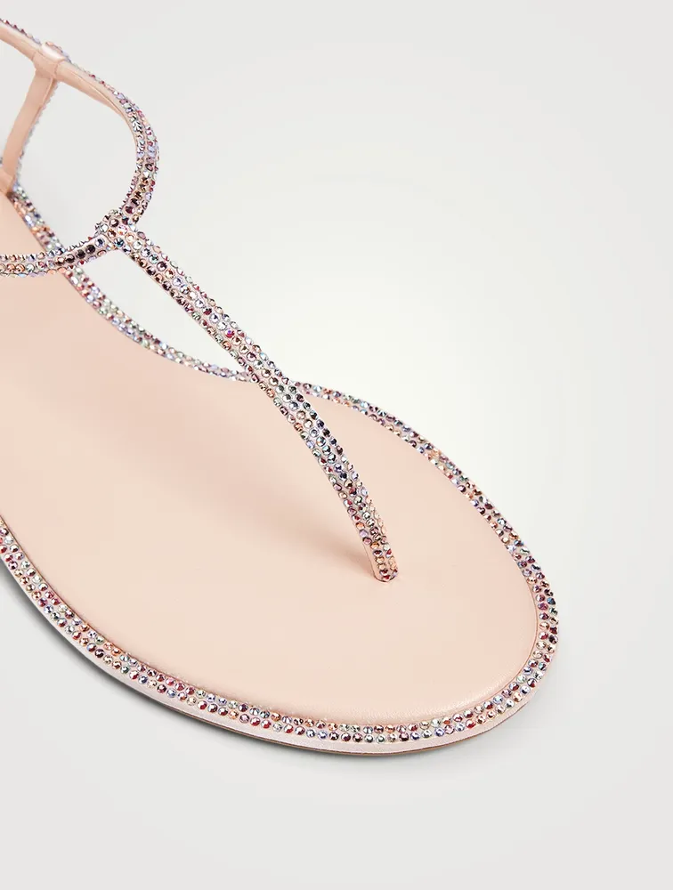 Diana Flip Crystal Satin Thong Sandals