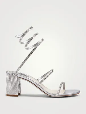 Cleo 65 Crystal Satin Coil Heeled Sandals