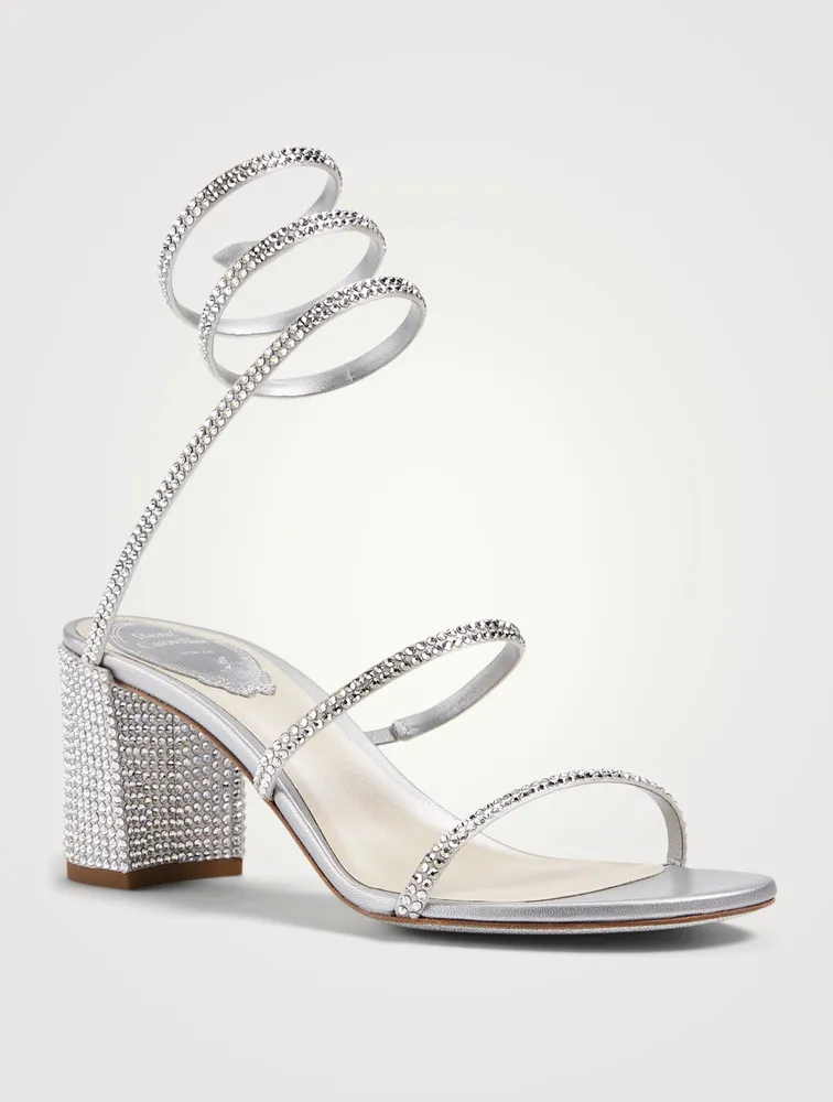 Cleo 65 Crystal Satin Coil Heeled Sandals