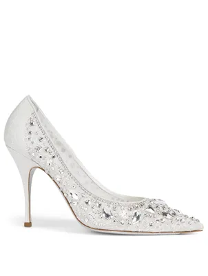 Caterina Crystal Lace Pumps