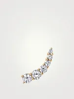 Small 18K Gold Floating Diamond Earring