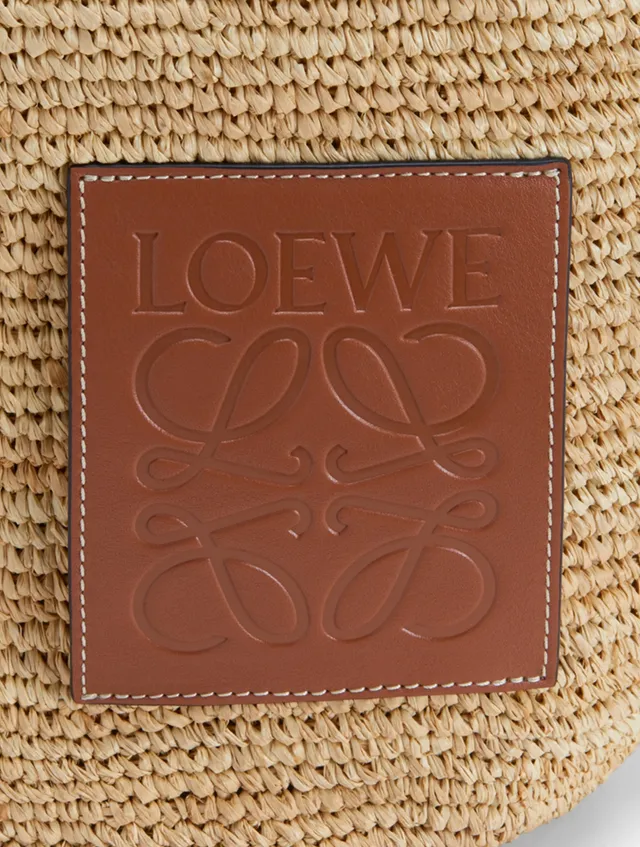 Loewe Paula's Ibiza Leather-trimmed Woven Raffia And Hemp Bucket