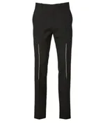 Wool Gabardine Pants With Slashed Detail