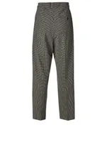 Baggy Wool-Blend Pants Check Print