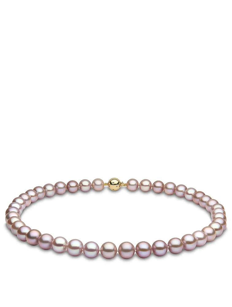 18K Gold Pearl Necklace With Diamonds