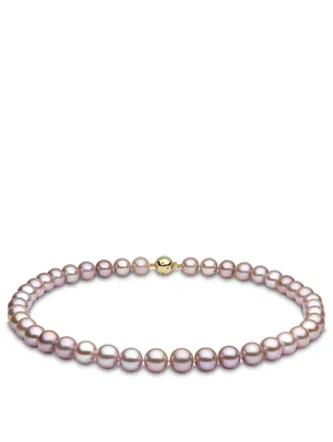 18K Gold Pearl Necklace With Diamonds