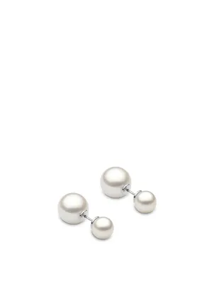 18K White Gold Australian South Sea Pearl Duet Earrings