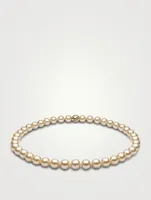 Classic 18K Gold Indonesian South Sea Pearl Necklace With Diamonds