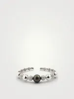 Twilight 18K White Gold Bangle Bracelet With Tahitian Pearl And Diamonds