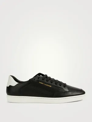 Court Classic SL/10 Perforated And Grained Leather Sneakers