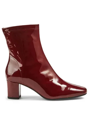 Britney Patent Leather Heeled Ankle Boots