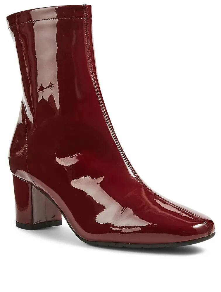 Britney Patent Leather Heeled Ankle Boots