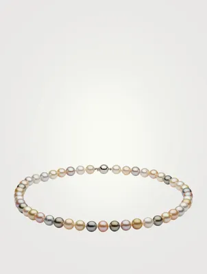 Classic 18K White Gold Multi Pearl Necklace