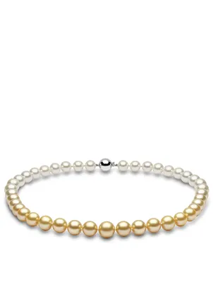Classic 18K White Gold Australian And Indonesian South Sea Pearl Necklace