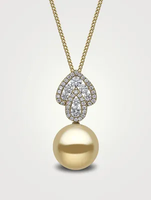 Aurelia 18K Gold Pendant Necklace With Indonesian South Sea Pearl And Diamonds