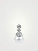 18K White Gold Australian South Sea Pearl Pendant With Diamonds