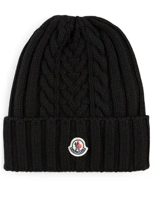Cable Knit Wool Toque With Logo