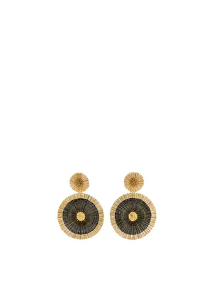 Suns Iraca Palm And Gold-Plated Bronze Drop Earrings