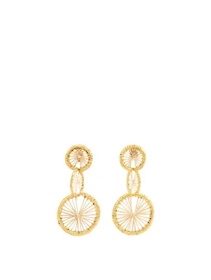 Golden Shackles  Iraca Palm And Gold-Plated Bronze Drop Earrings
