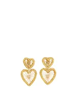 Golden Heartbreakers  Iraca Palm And Gold-Plated Bronze Drop Earrings