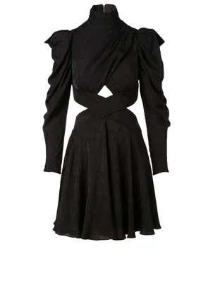 Brea Jacquard Long-Sleeve Mini Dress