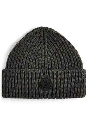 Wool Rib-Knit Toque With Logo