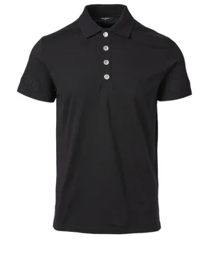 Cotton Polo Shirt With Embossed Logo
