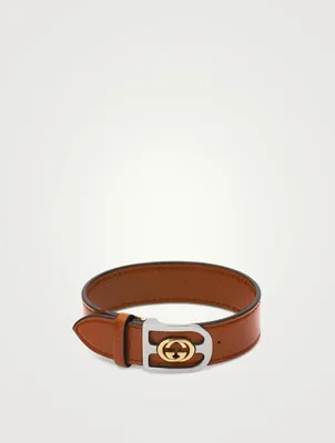 Leather Bracelet With Double G