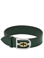 Leather Bracelet With Double G