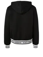 Cotton-Blend Hoodie With Logo Band