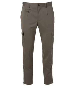 Cotton-Blend Pants With Cargo Pockets