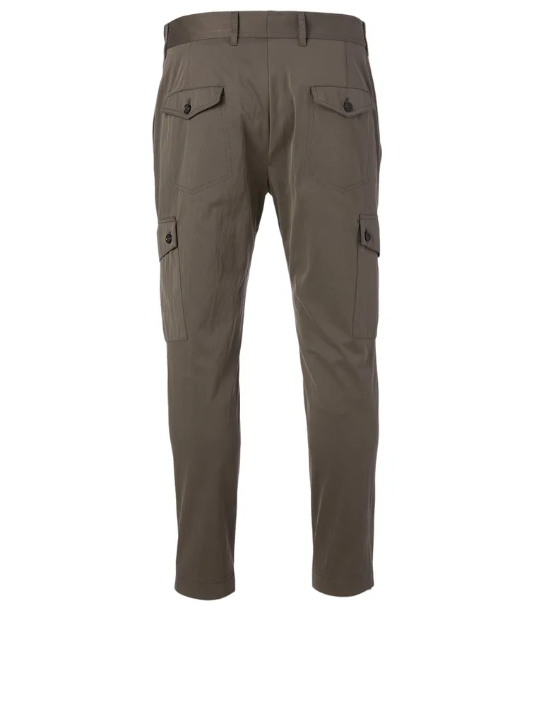 Cotton-Blend Pants With Cargo Pockets