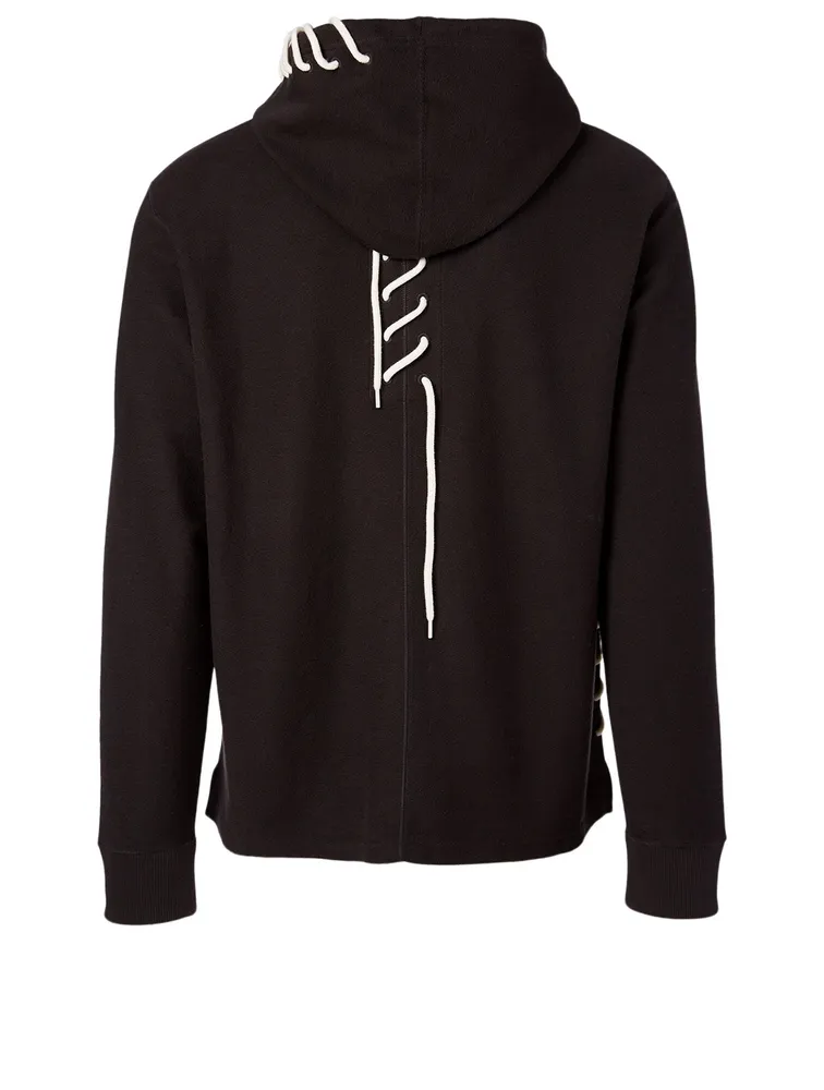 Cotton-Blend Laced Hoodie