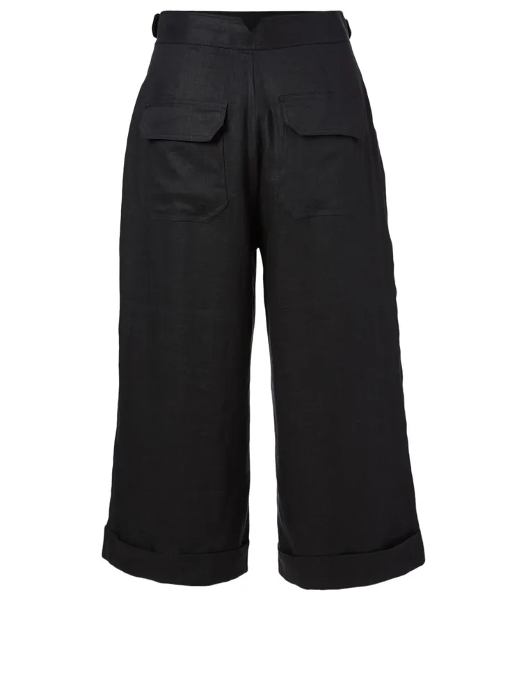 Kalil Linen Cropped Pants