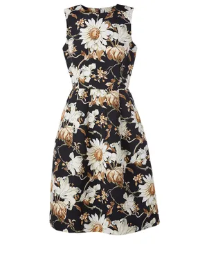 Sleeveless Cocktail Dress Daisy Print