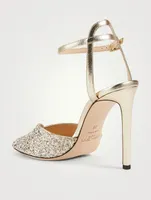 Sacora 100 Infinity Glitter And Metallic Leather Heeled Sandals