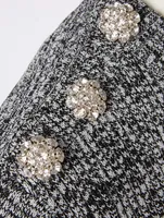 Melange Knit Embellished Top