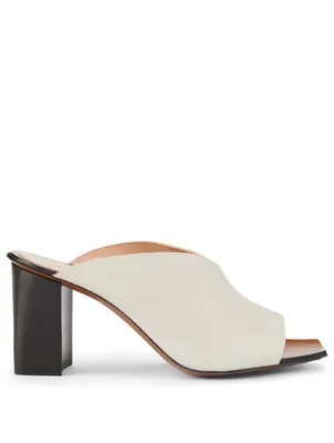 Laterza Leather Heeled Mule Sandals