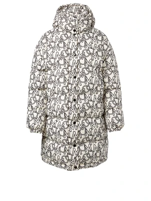 Gaou Long Down Coat Logo Print
