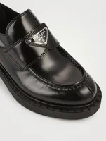 Chocolate Brushed Leather Loafers