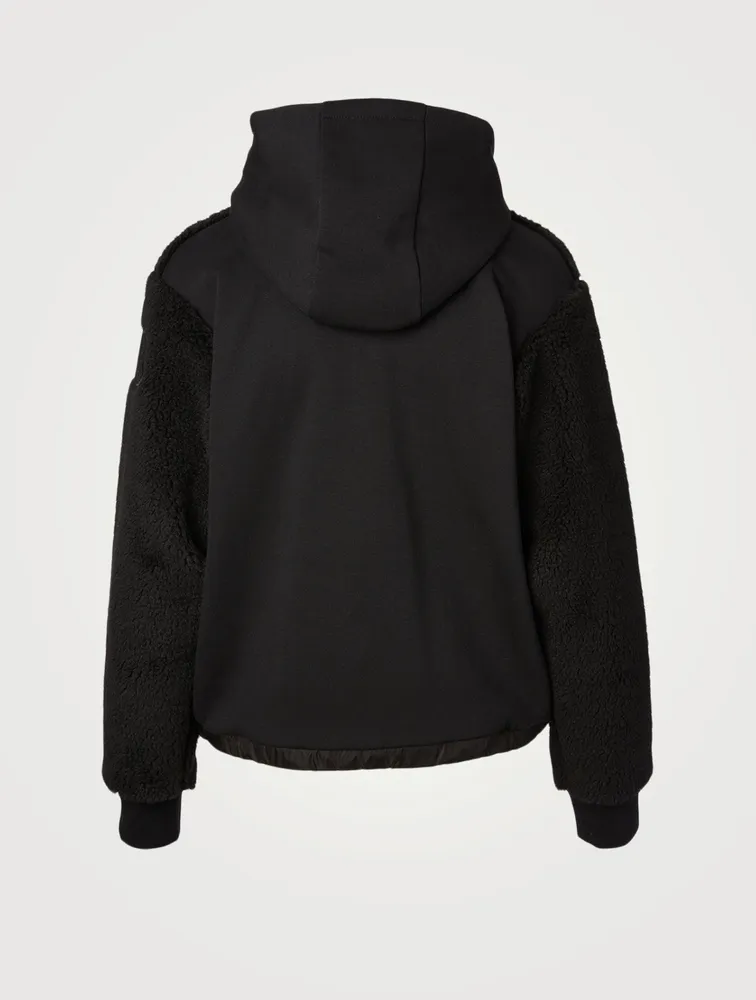 Fuzzy Zip Cardigan With Hood