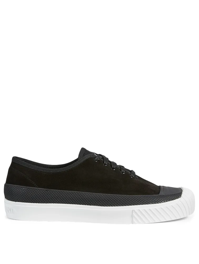 Suede Sneakers With Rubber Cap Toe