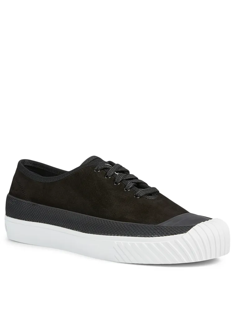 Suede Sneakers With Rubber Cap Toe