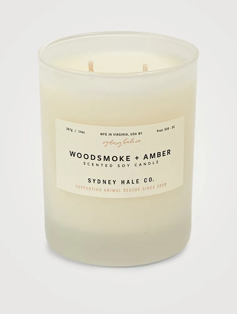 Woodsmoke & Amber Scented Soy Candle