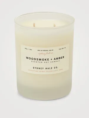 Woodsmoke & Amber Scented Soy Candle