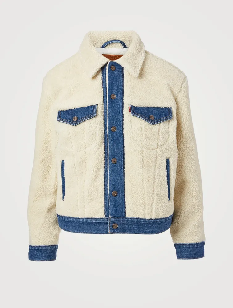 Ex-Boyfriend Sherpa Pieced Denim Trucker Jacket