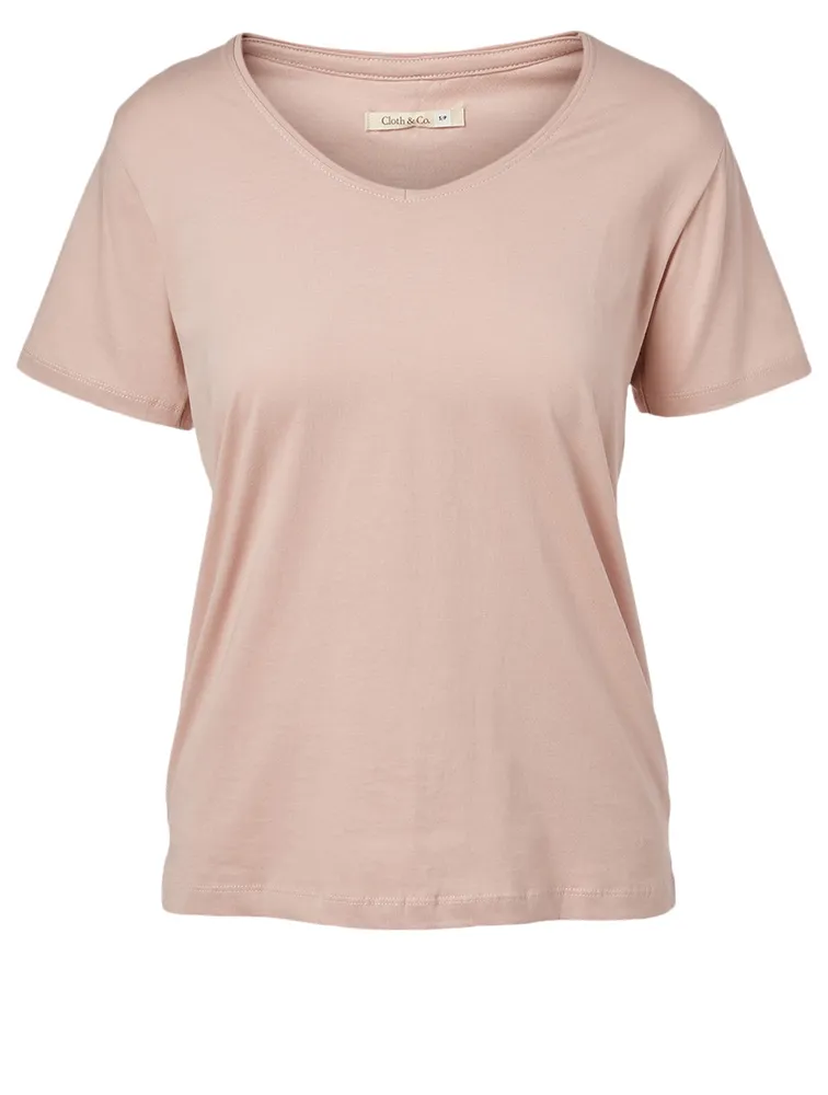 Organic Cotton Jersey V-Neck T-Shirt
