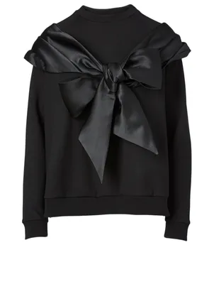 Satin Bow Sweatshirt