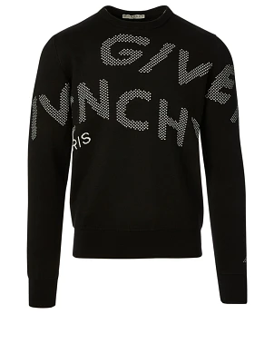 Cotton Sweater With Refracted Logo