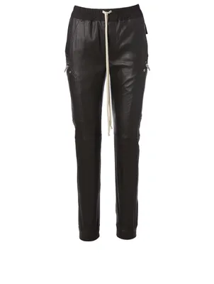 Leather-Blend Cargo Pants